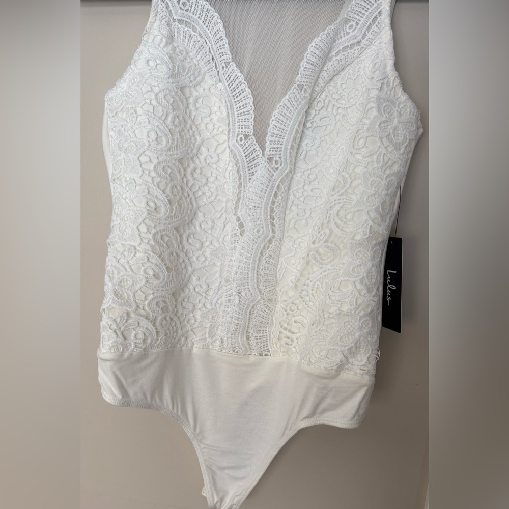 Lulu’s White Lace Bodysuit